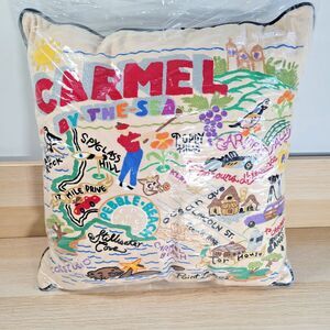 Catstudio Carmel by the Sea California Pillow Hand Embroidered Decorative Throw